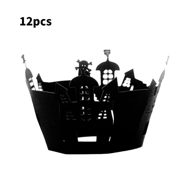 12Pcs Cupcake Wrappers Halloween Cupcake Paper Liners Cake Decorative Wraps